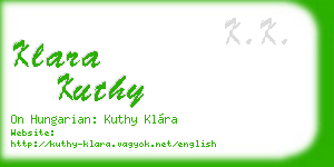 klara kuthy business card