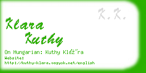 klara kuthy business card